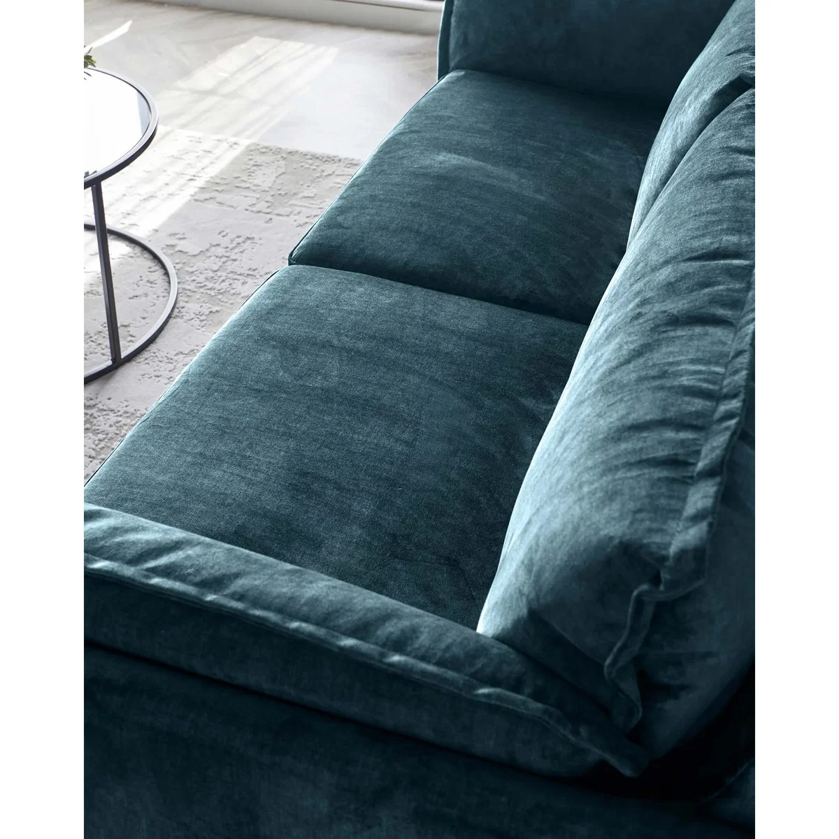 Otto Dark Blue Chenille 2 Seater Sofa – image 7