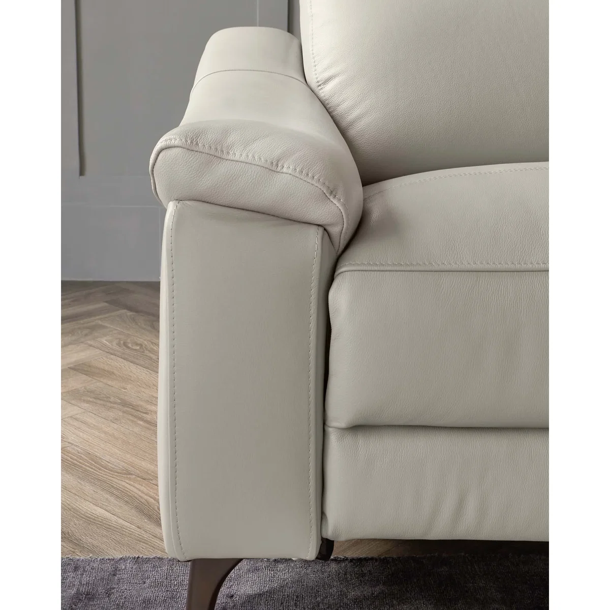 Serene Light Grey Leather 2 Seater Recliner Sofa – image 5