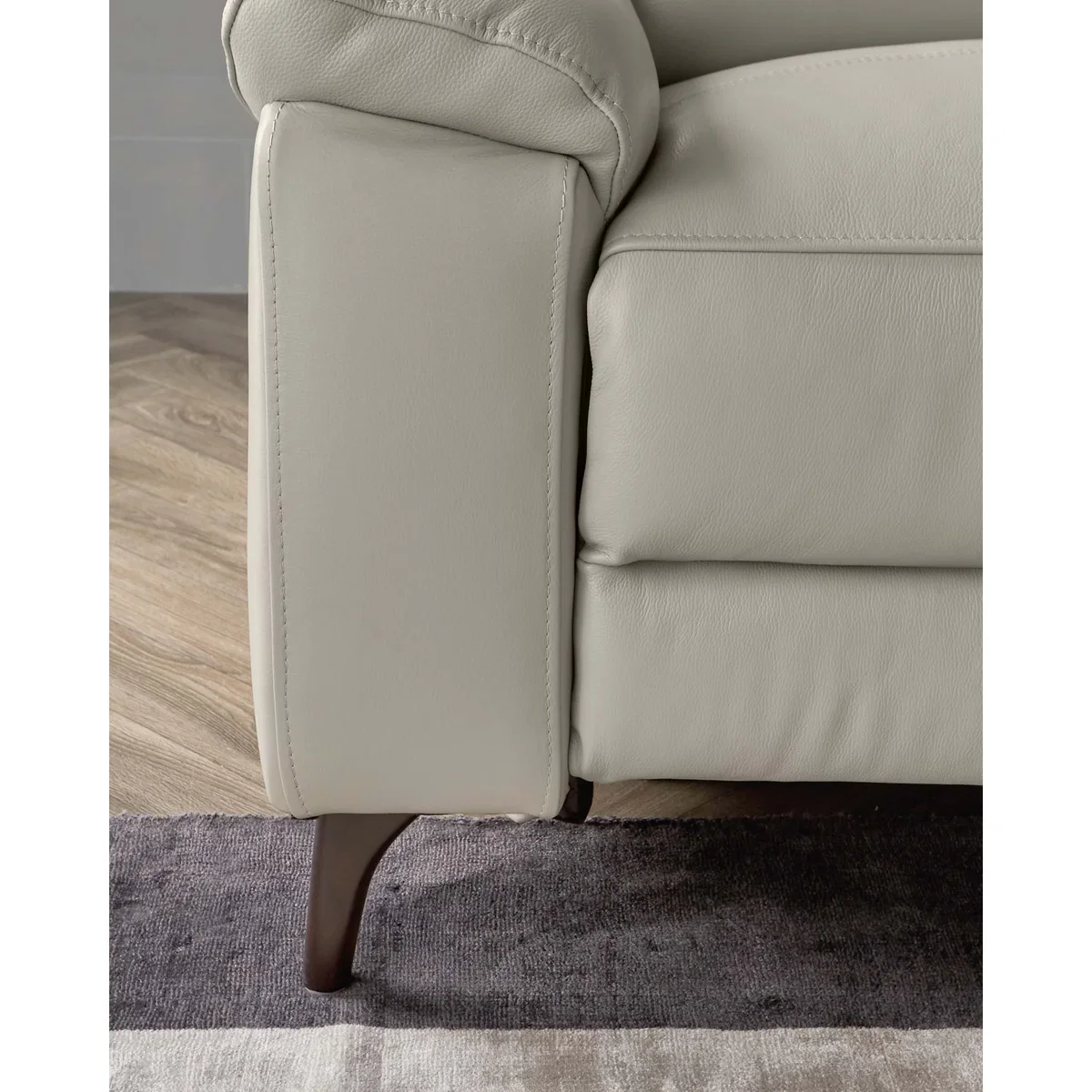 Serene Light Grey Leather 2 Seater Recliner Sofa – image 6