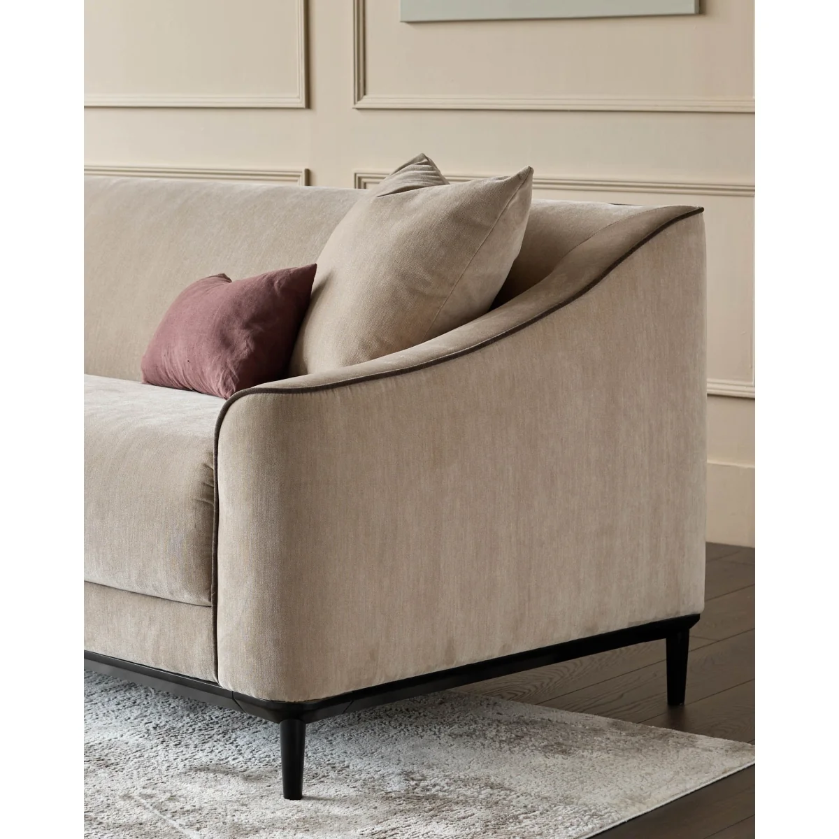 Julep champagne fabric 3 seater sofa – image 3