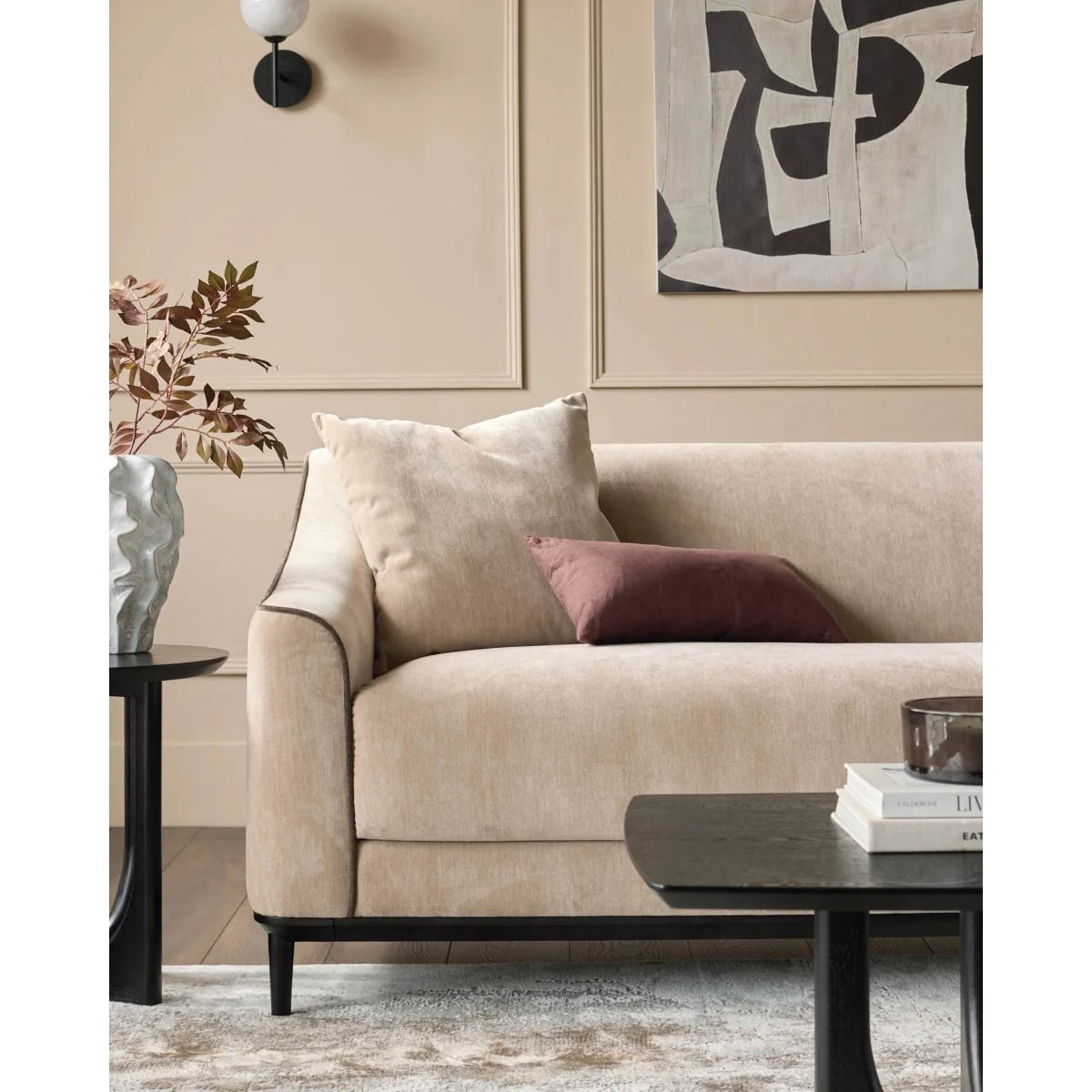 Julep champagne fabric 3 seater sofa – image 5