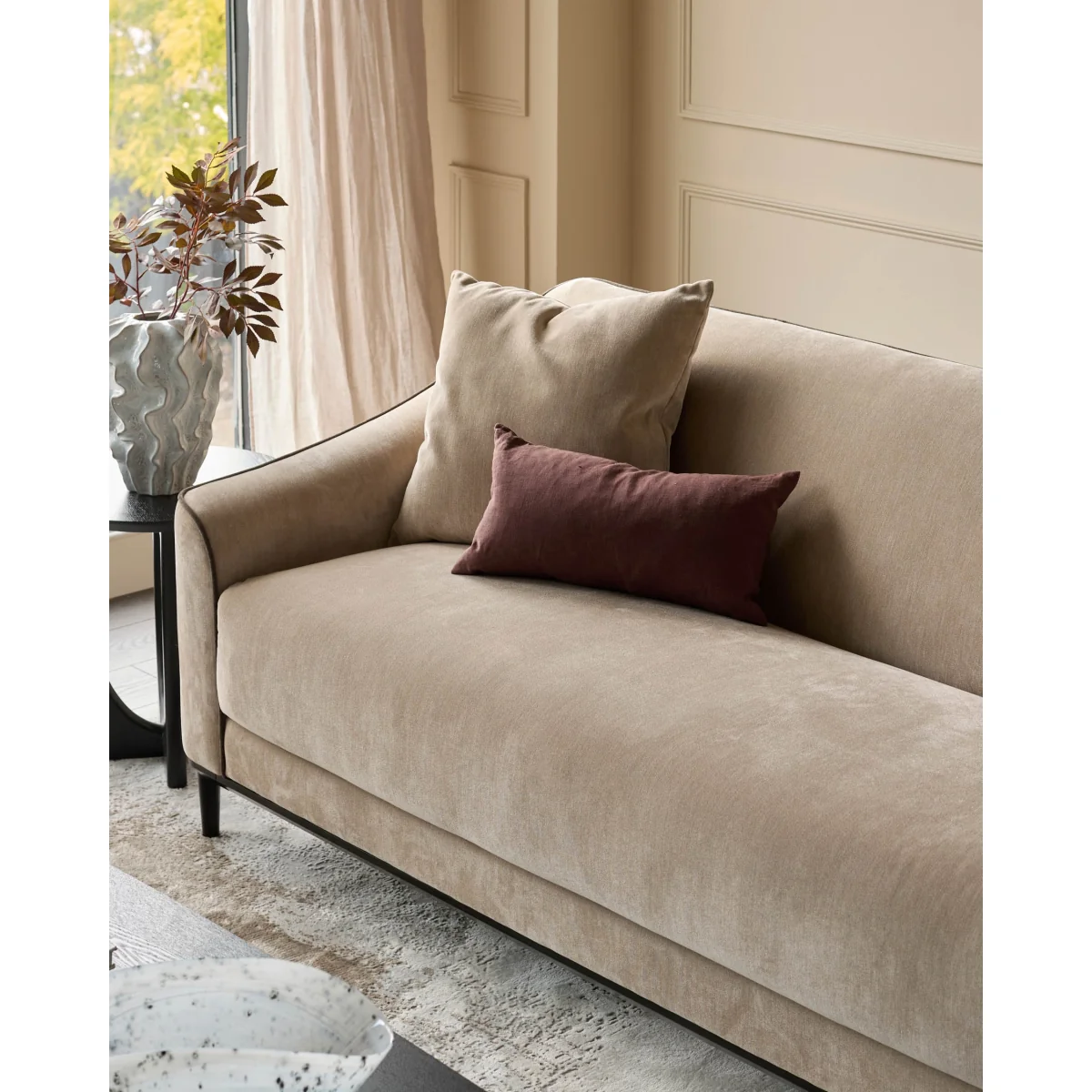 Julep champagne fabric 3 seater sofa – image 6