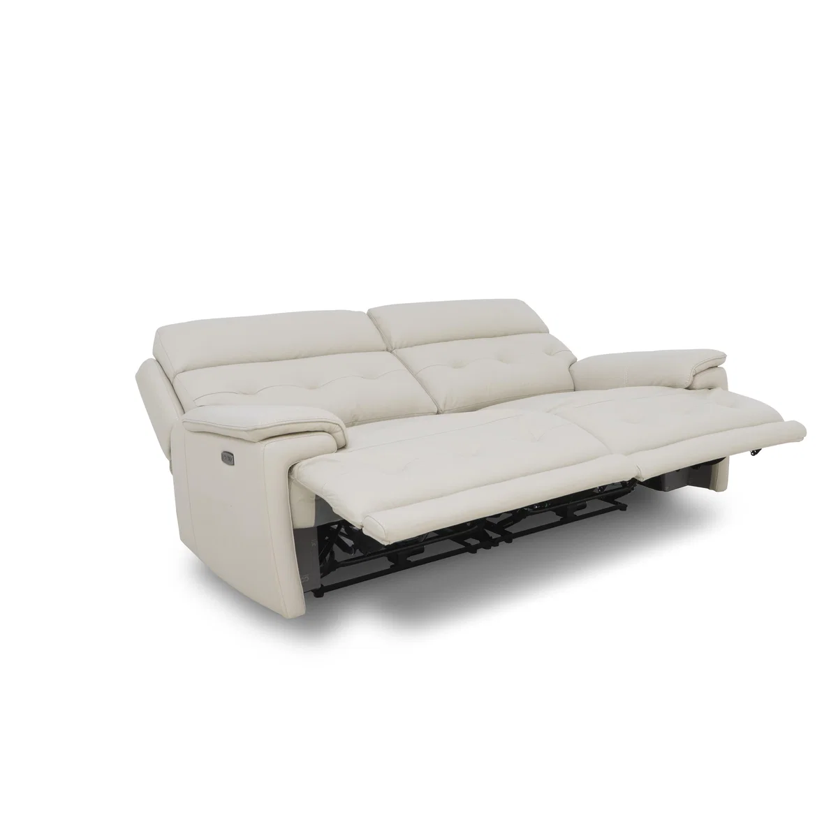 Brescia Leather 3 Seater Sofa with Power Recliner - NC Pebble – image 9