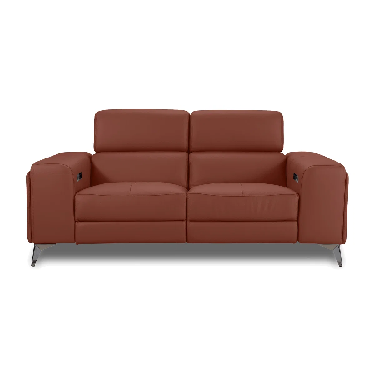 Action Leather 2 Seater Sofa with Power Recliner - Red Maple – image 1