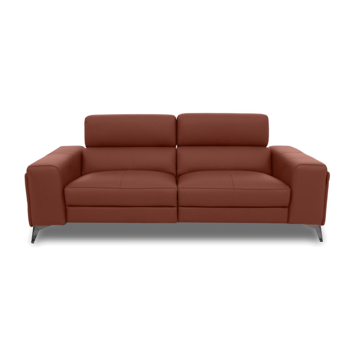 Action Leather 3 Seater Sofa - Red Maple – image 1