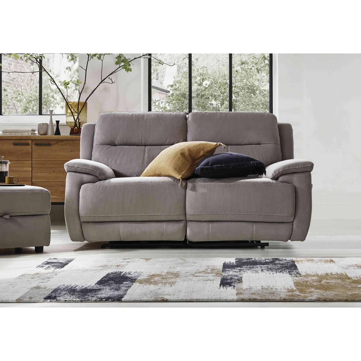 Touch 2 Seater Heavy Duty Fabric Power Recliner Sofa - Feather – image 2