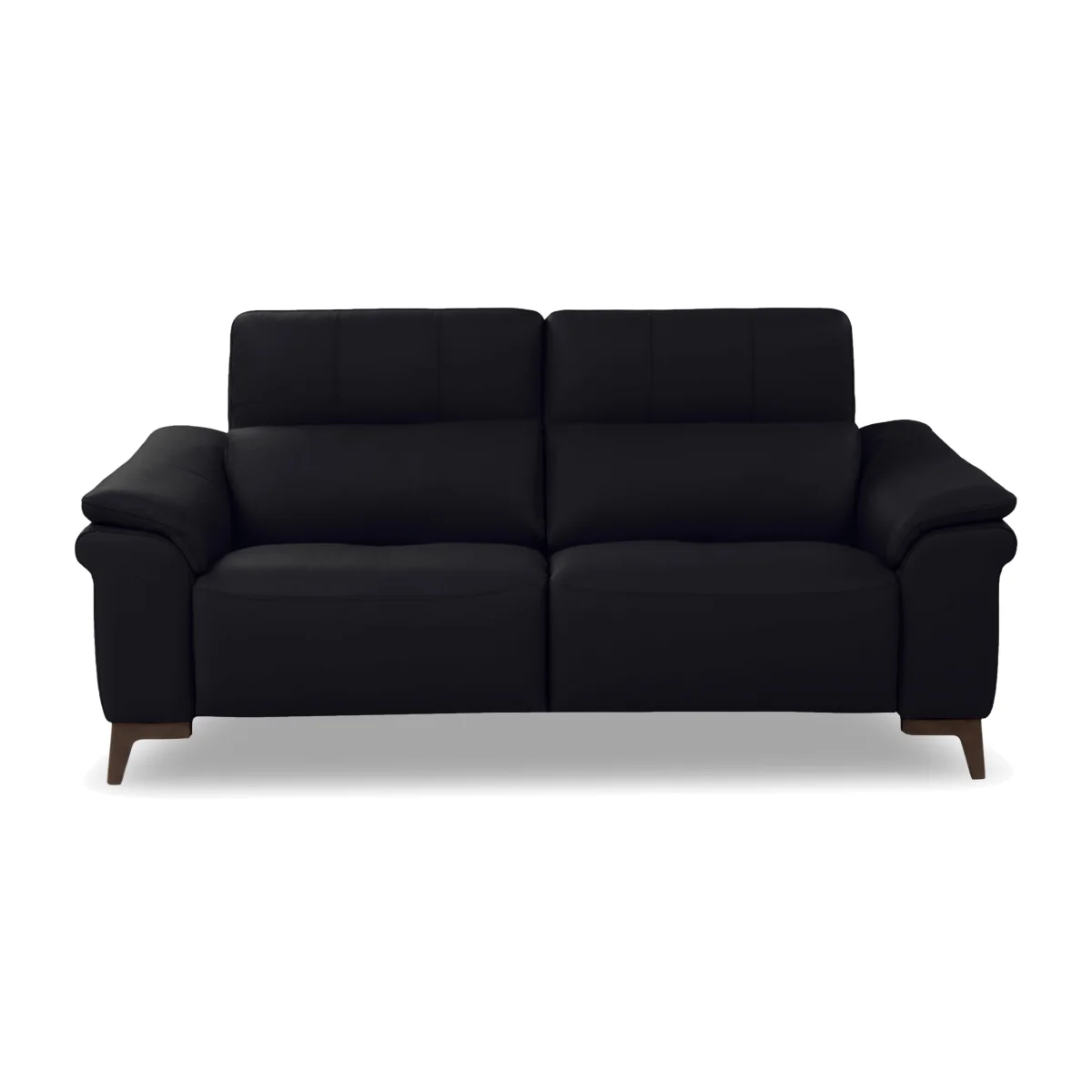 Nicoletti - Marconi 2 Seater Leather Recliner Sofa with Headrests and Power Lumbar - Torello Nero - Sofas and Armchairs - In Time for Christmas – image 1