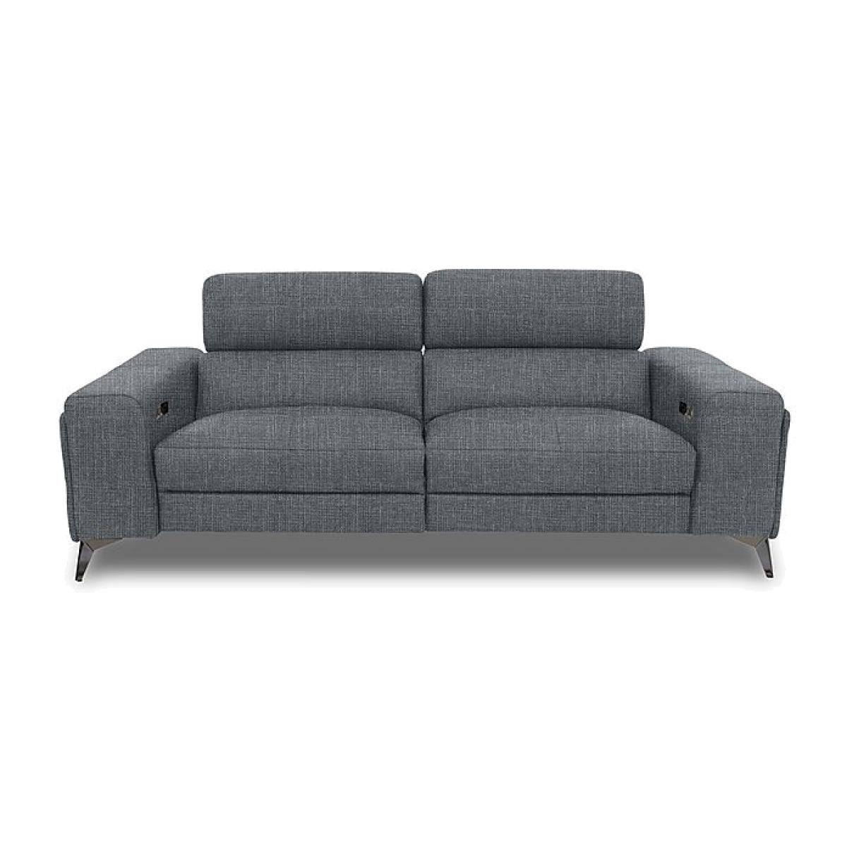 Action Fabric 3 Seater Sofa with Power Recliner - Halifax Ash