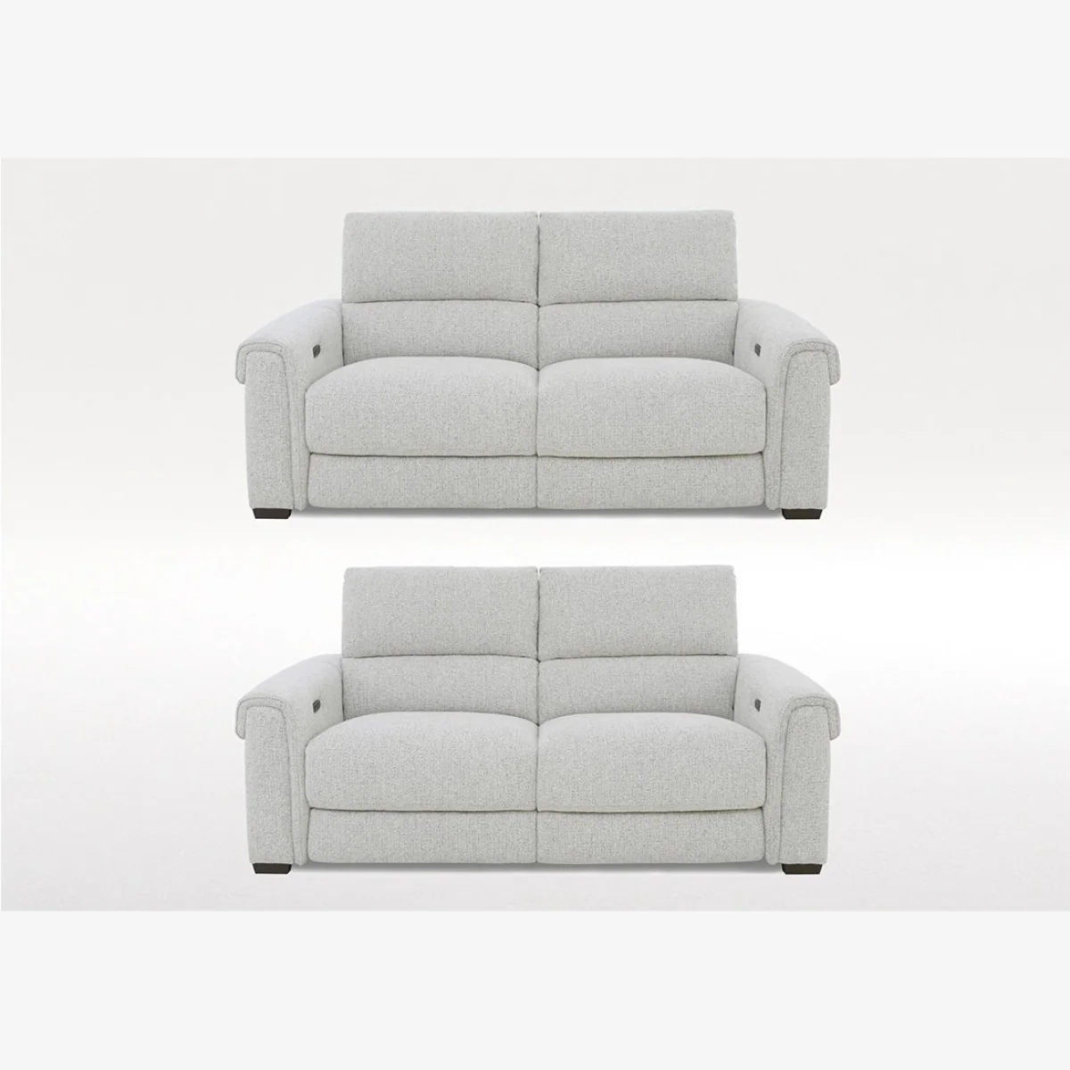 Nixon Set of Two 3 Seater Fabric Power Recliner Sofas - Oyster – image 1