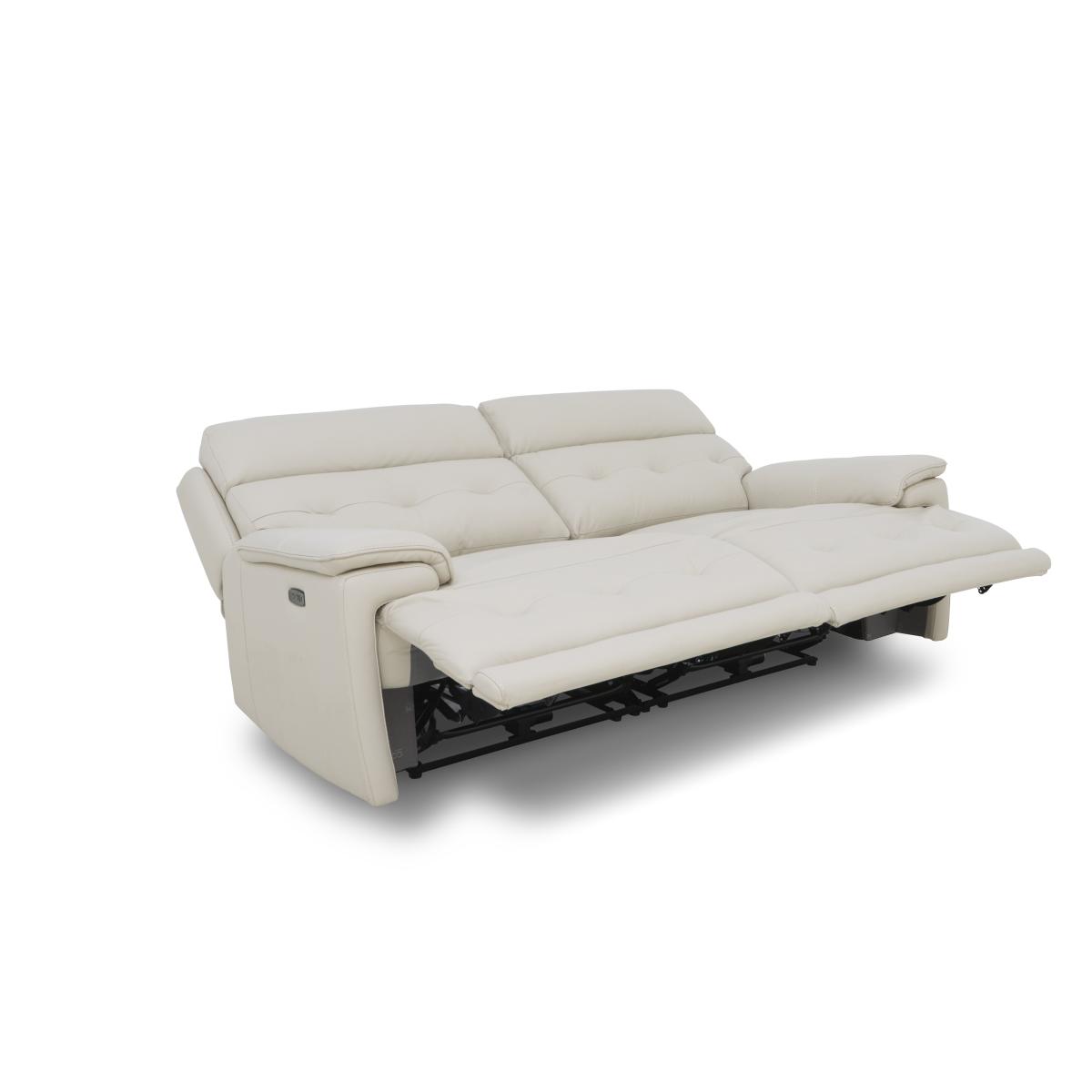 Brescia Leather 3 Seater Sofa - Light Grey – image 9