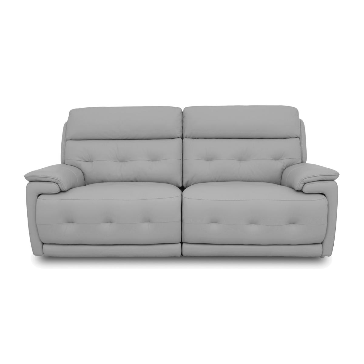 Brescia Leather 3 Seater Sofa - Light Grey – image 1