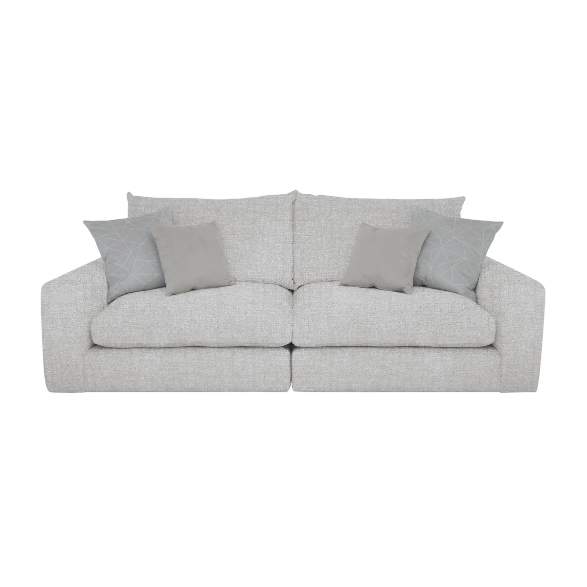 Pandora 4 Seater Split Frame Foam Fill Sofa - Plain Silver – image 1