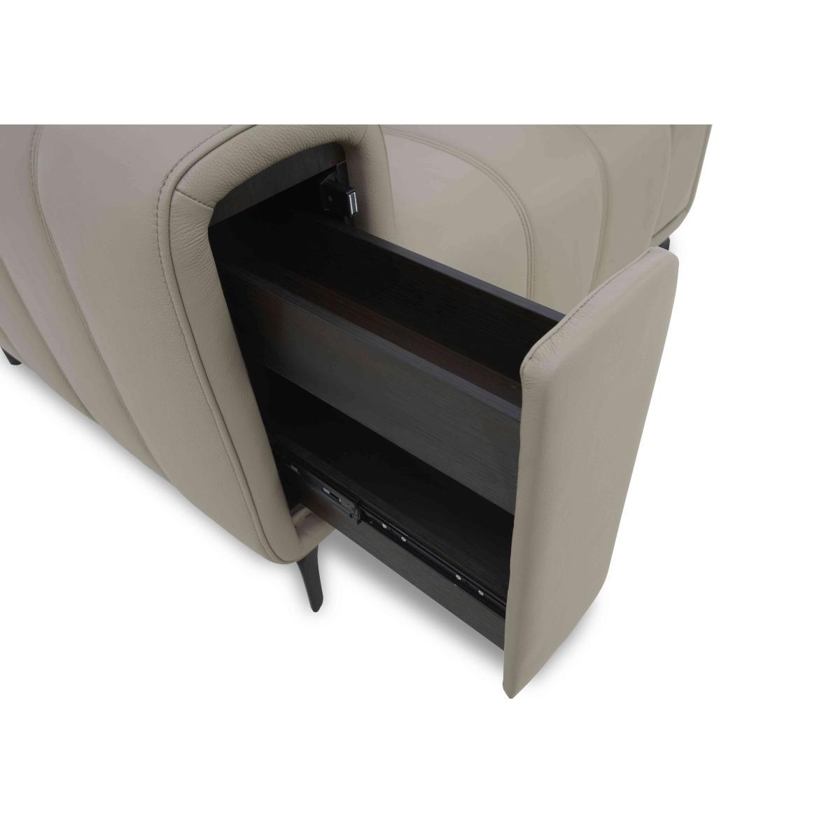 Elphaba Leather 2 Seater Sofa with Storage Arms – image 2