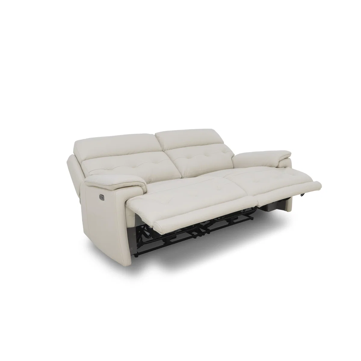 Brescia Leather 2 Seater Sofa with Power Recliner - NC Pebble – image 9