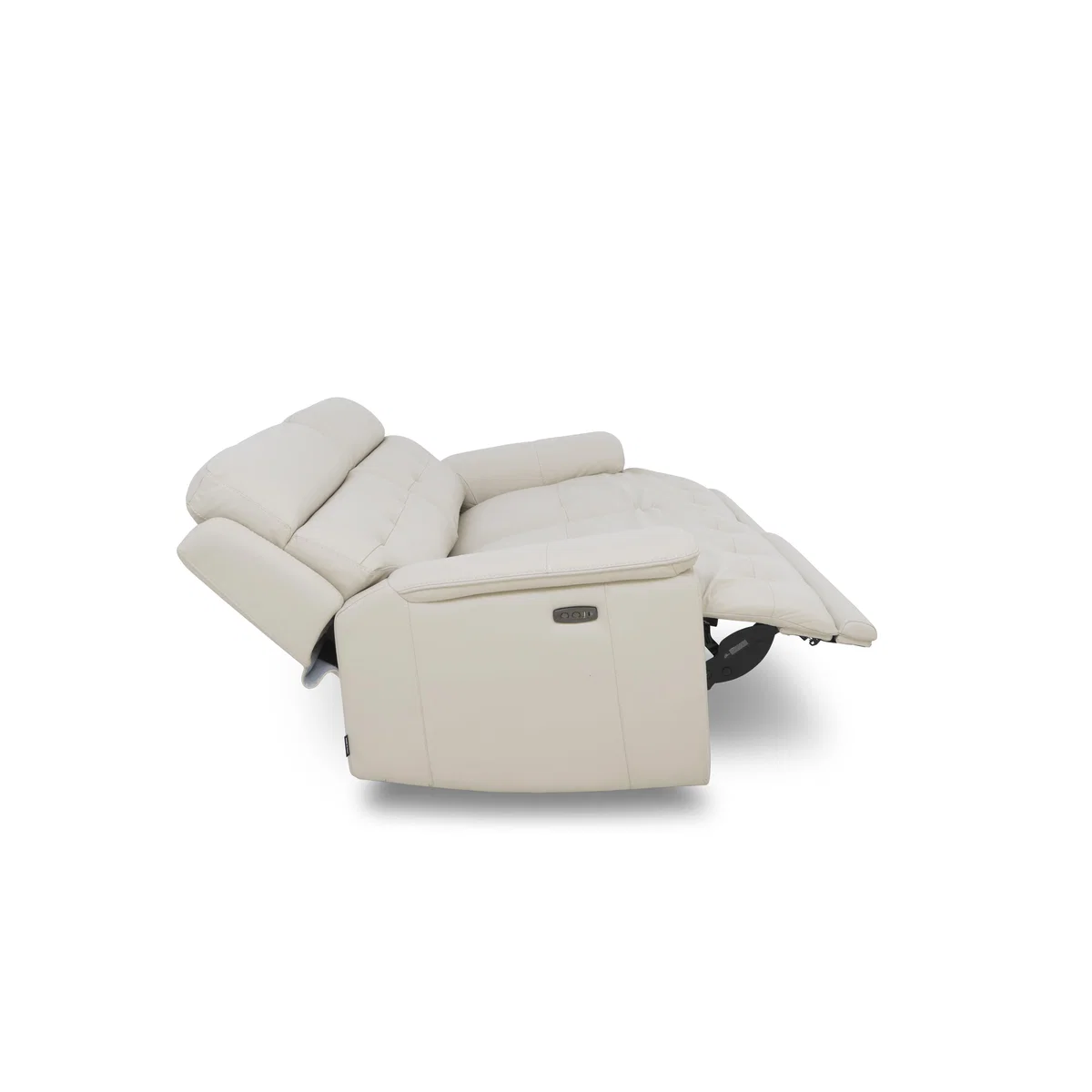 Brescia Leather 2 Seater Sofa with Power Recliner - NC Pebble – image 10