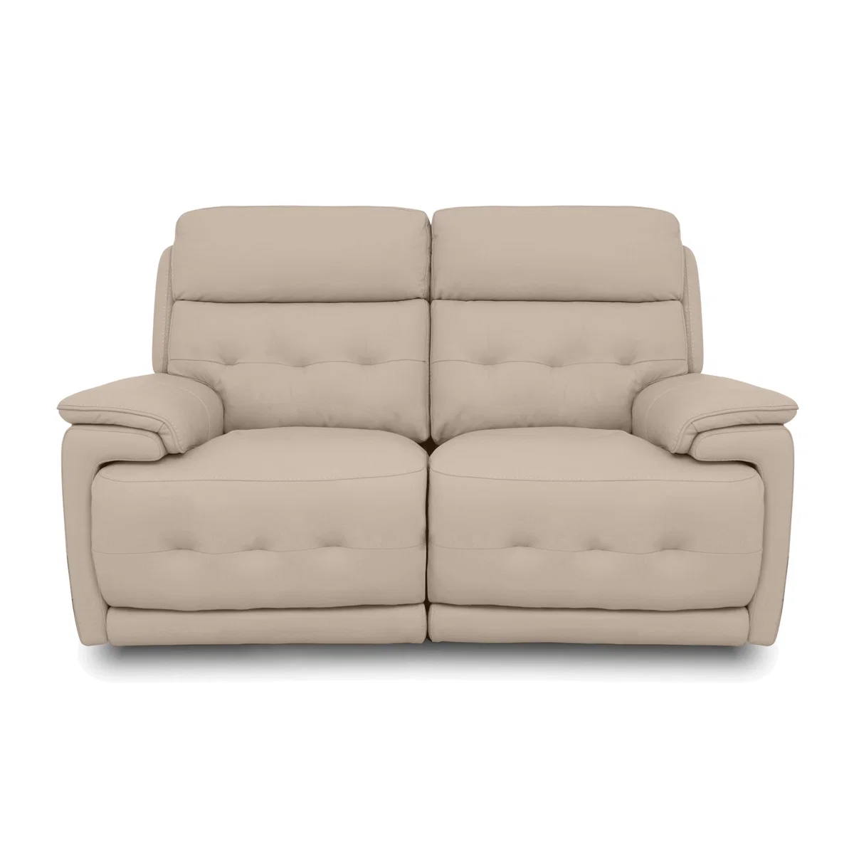 Brescia Leather 2 Seater Sofa with Power Recliner - NC Pebble – image 1