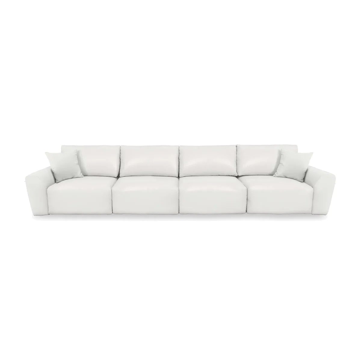 World of Leather - Gemini NC Leather 4 Seater Remote Control Power Glider Sofa - NC Star White – image 1