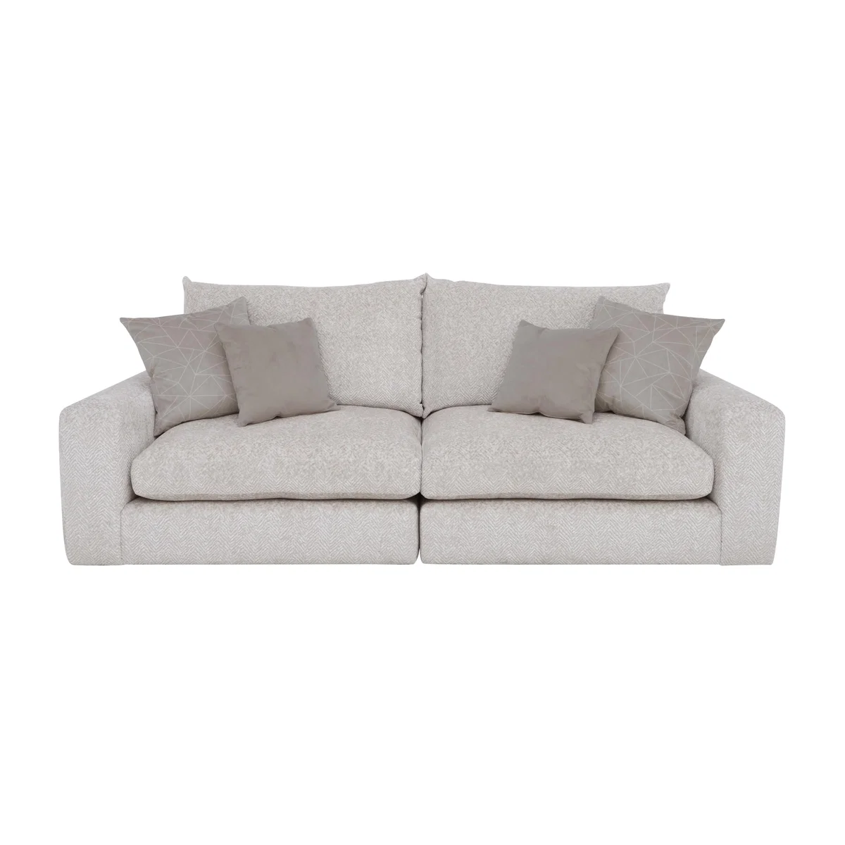 Pandora 4 Seater Split Frame Foam Fill Sofa - Chevron Mink – image 1