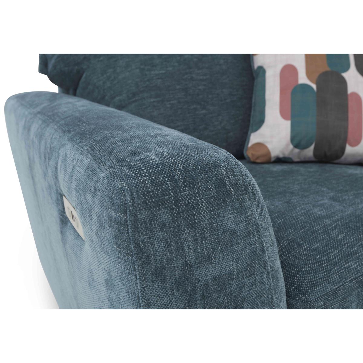 Sofia 3 Seater Fabric Sofa with Power Recliner – image 2