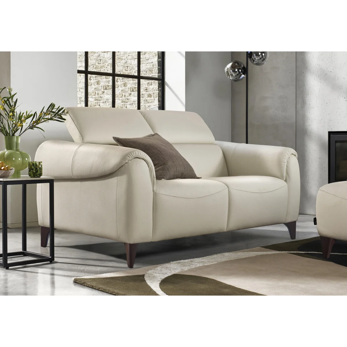 Nicoletti - Nicole 2 Seater Leather Sofa with Power Recliner - Torello Bianco Puro – image 3