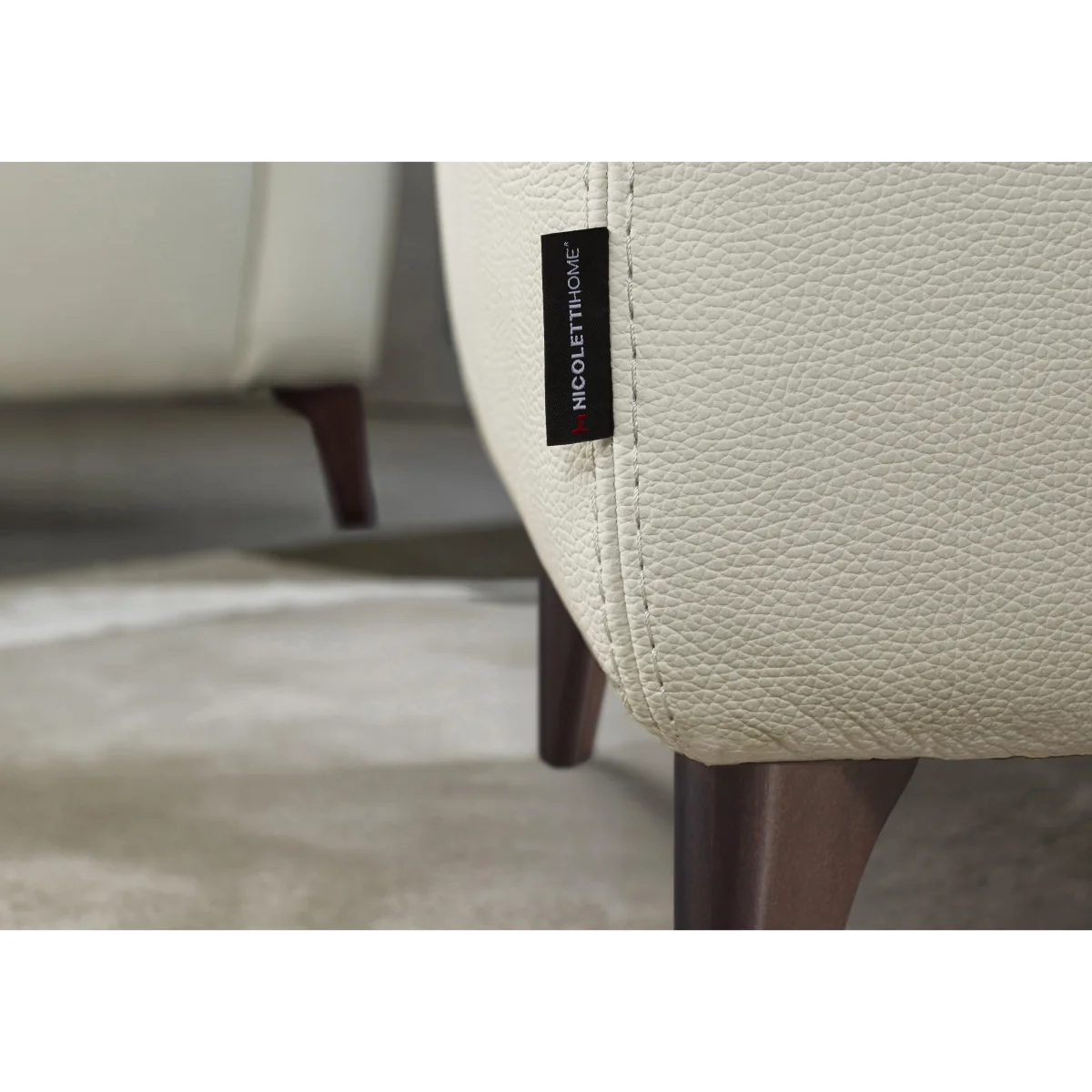 Nicoletti - Nicole 2 Seater Leather Sofa with Power Recliner - Torello Bianco Puro – image 6