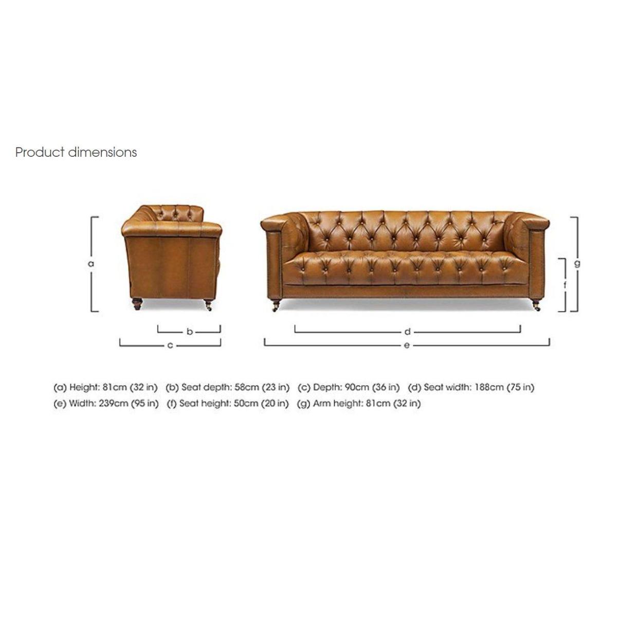 Wallace 4 Seater Leather Chesterfield Sofa with USB-C – image 2