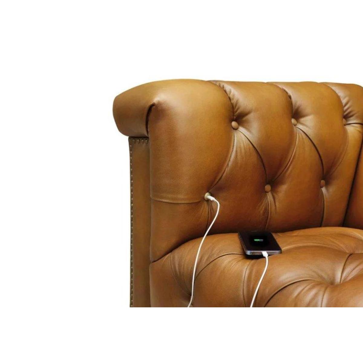Wallace 4 Seater Leather Chesterfield Sofa with USB-C – image 6