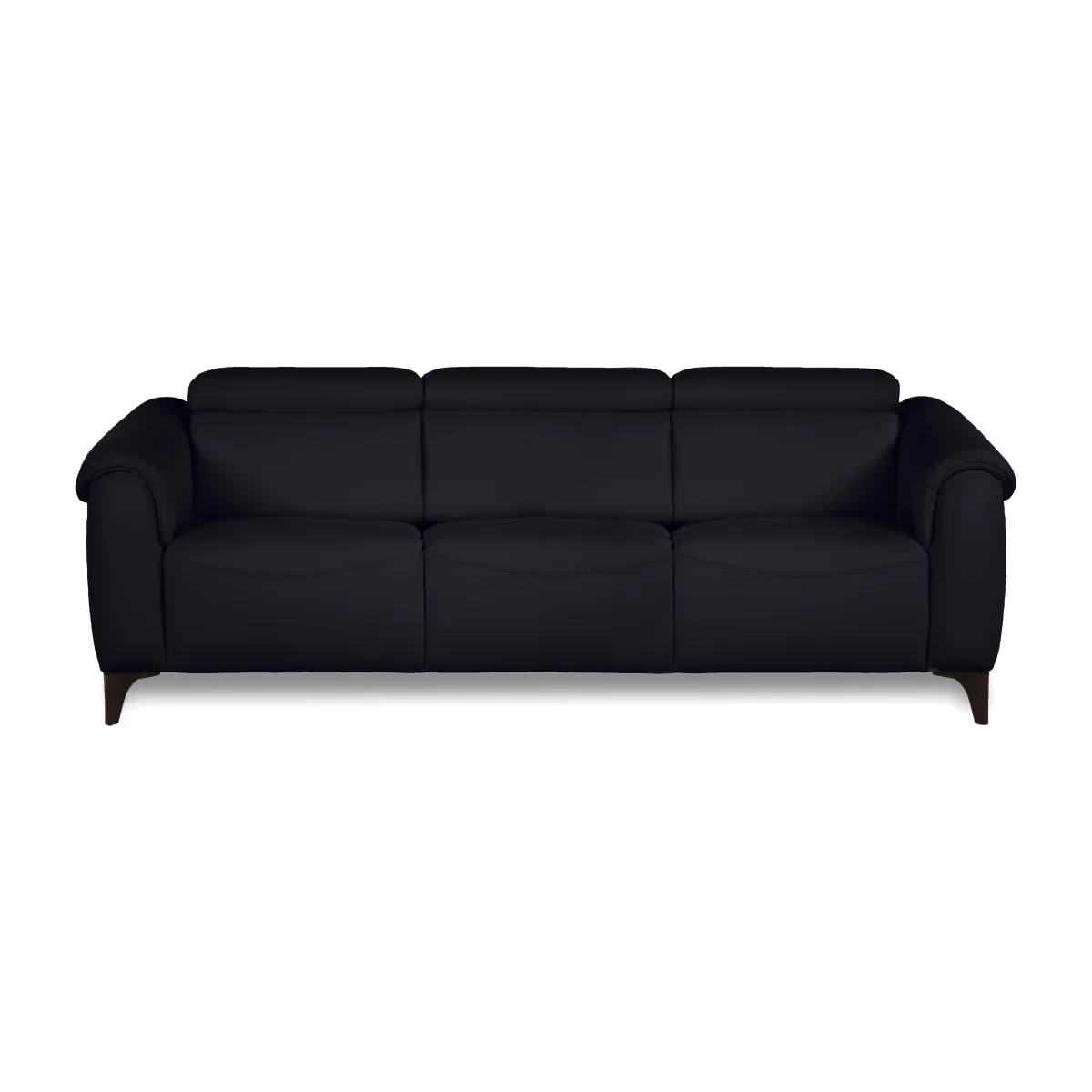 Nicole 3 Seater 3 Cushion Leather Recliner Sofa with Headrests and Power Lumbar - Torello Nero - Sofas and Armchairs - In Time for Christmas – image 1