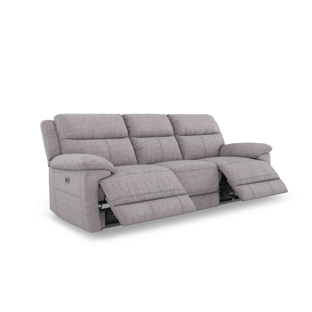 Touch 3 Seater Heavy Duty Fabric Manual Recliner Sofa - R27 Pewter – image 6