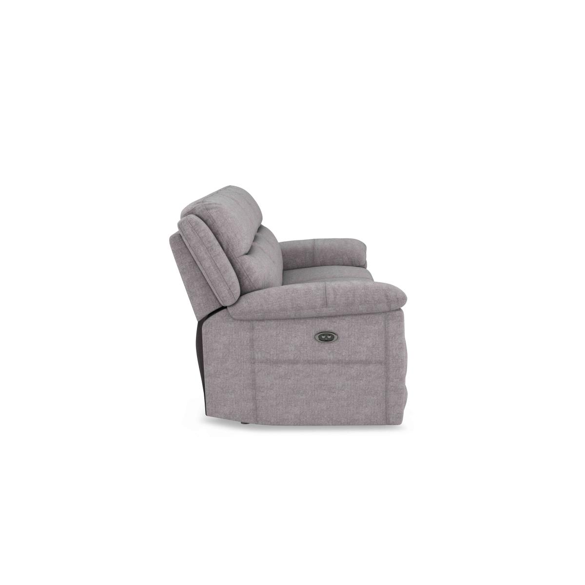 Touch 3 Seater Heavy Duty Fabric Manual Recliner Sofa - R27 Pewter – image 7