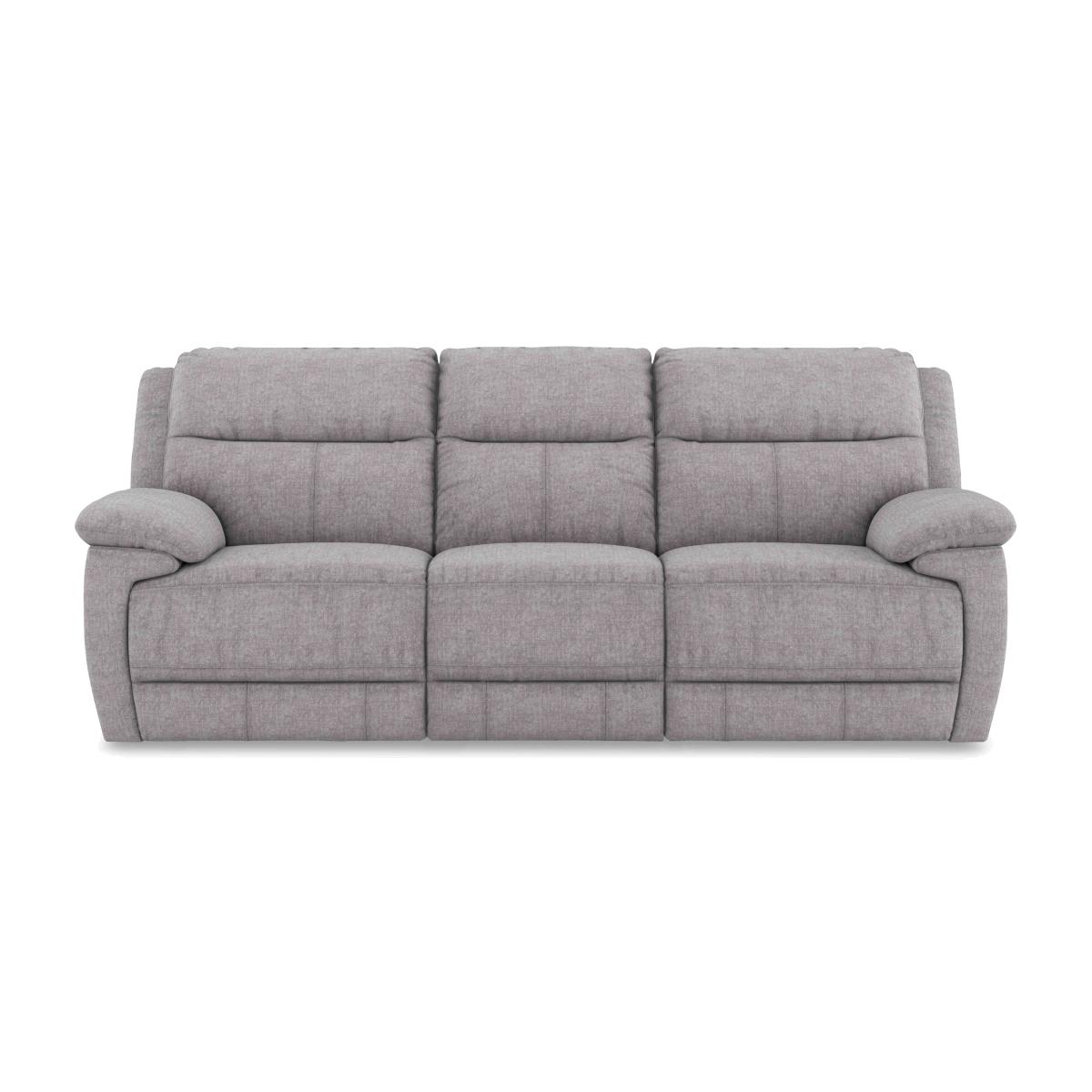 Touch 3 Seater Heavy Duty Fabric Manual Recliner Sofa - R27 Pewter – image 1