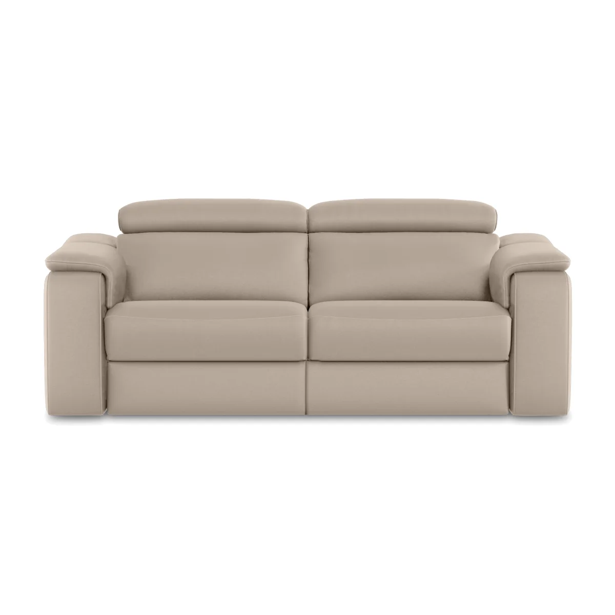 Nicoletti - Canto 3 Seater Leather Power Recliner Sofa with Power Headrests - Botera Crema – image 1