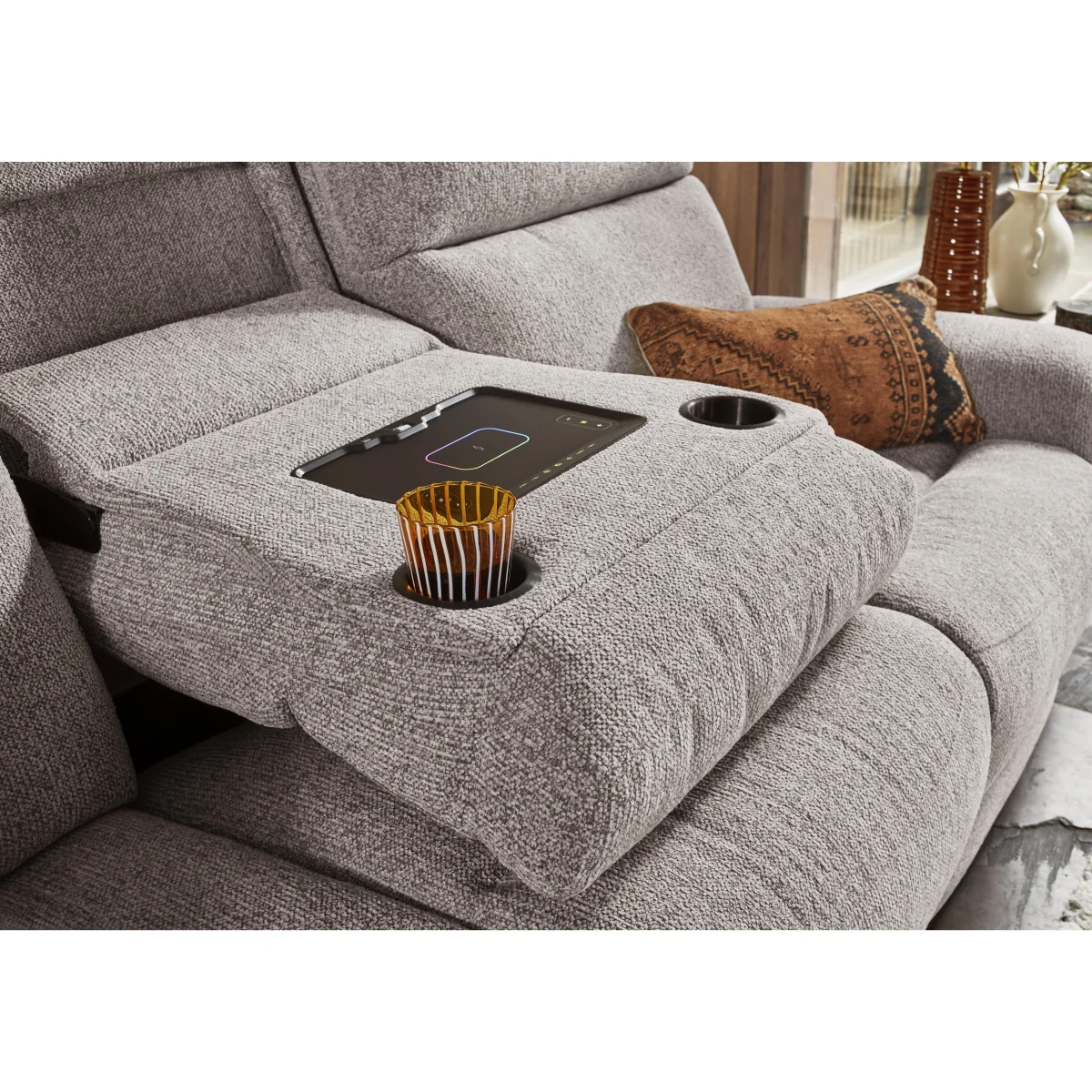 Comfort Story - Chill 3 Seater Power Recliner Sofa with Bluetooth and Drop Down Console - R110 Sand - Sofas and Armchairs - In Time for Christmas – image 6