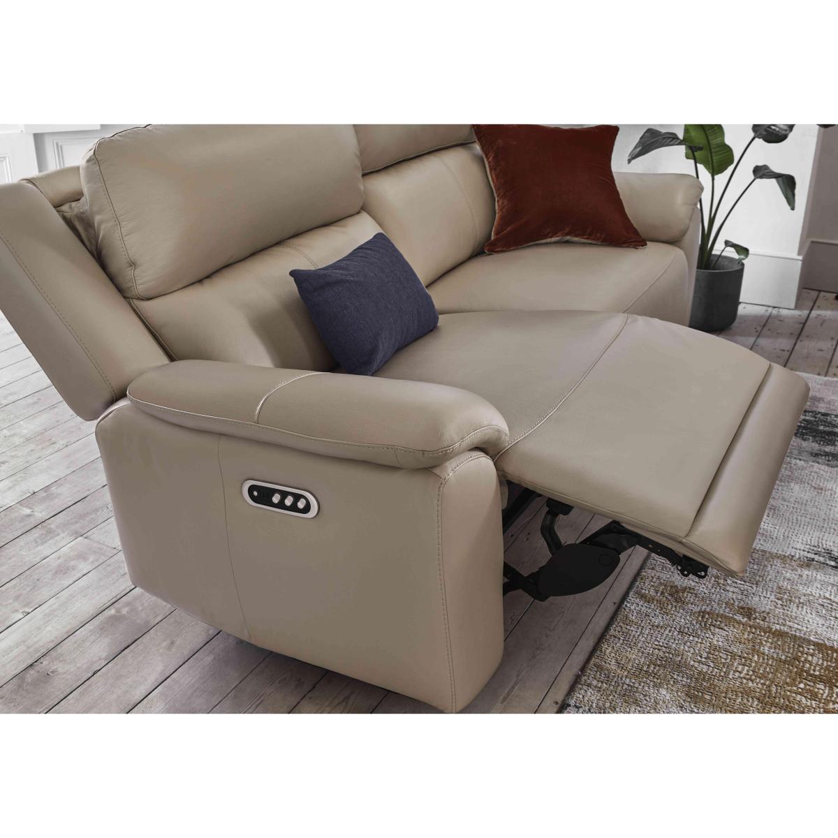 Utah 3 Seater Leather Sofa - Blu – image 4