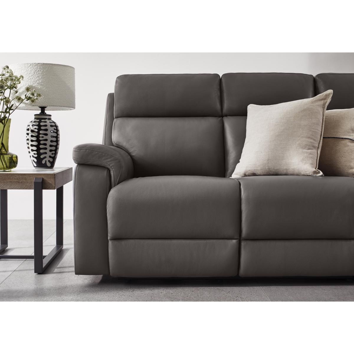 Raven Two 2 Seater Leather Power Recliner Sofas Set – image 2