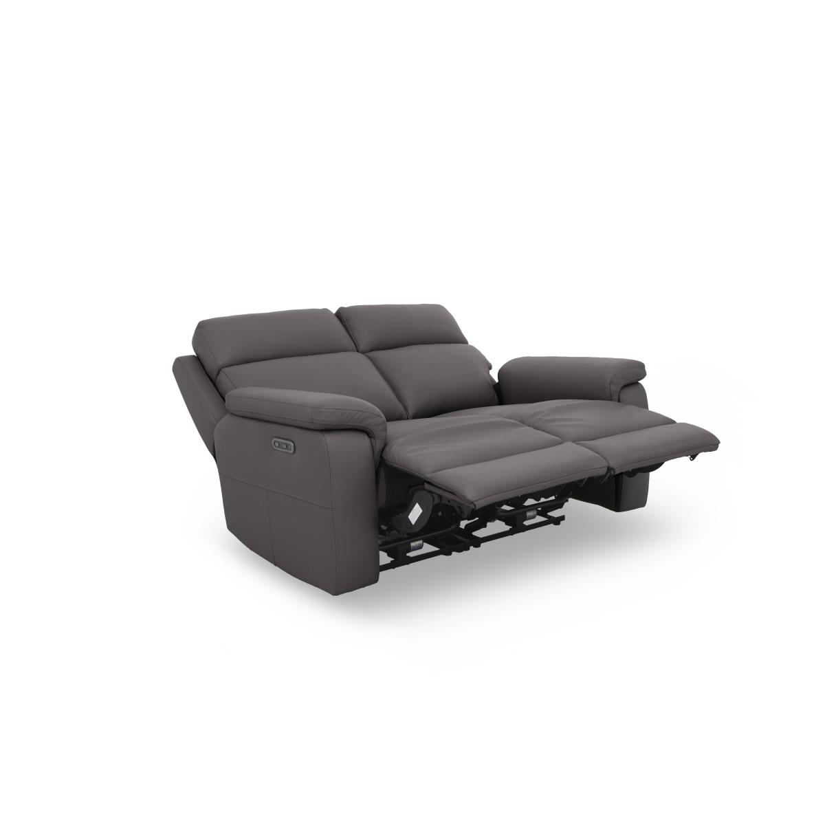 Raven Two 2 Seater Leather Power Recliner Sofas Set – image 3