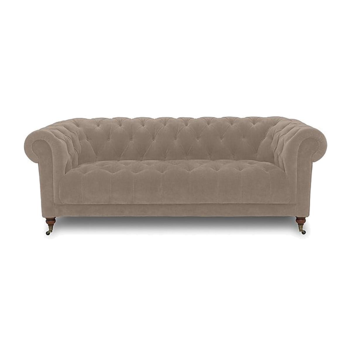 Columbus Fabric 3 Seater Sofa with Castors - Manhattan Nutmeg