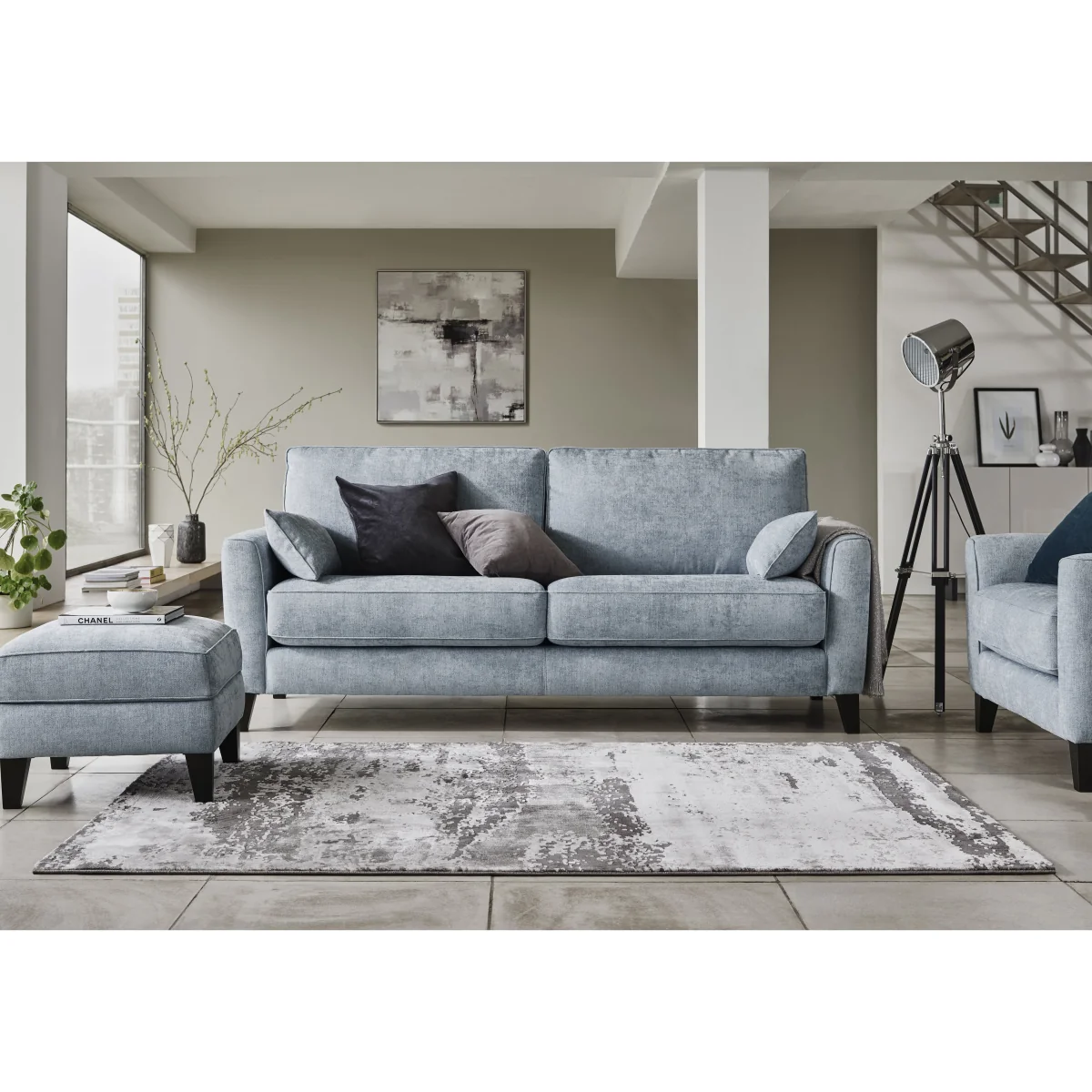 Brondby 3 Seater Fabric Sofa - Dark Denim – image 2