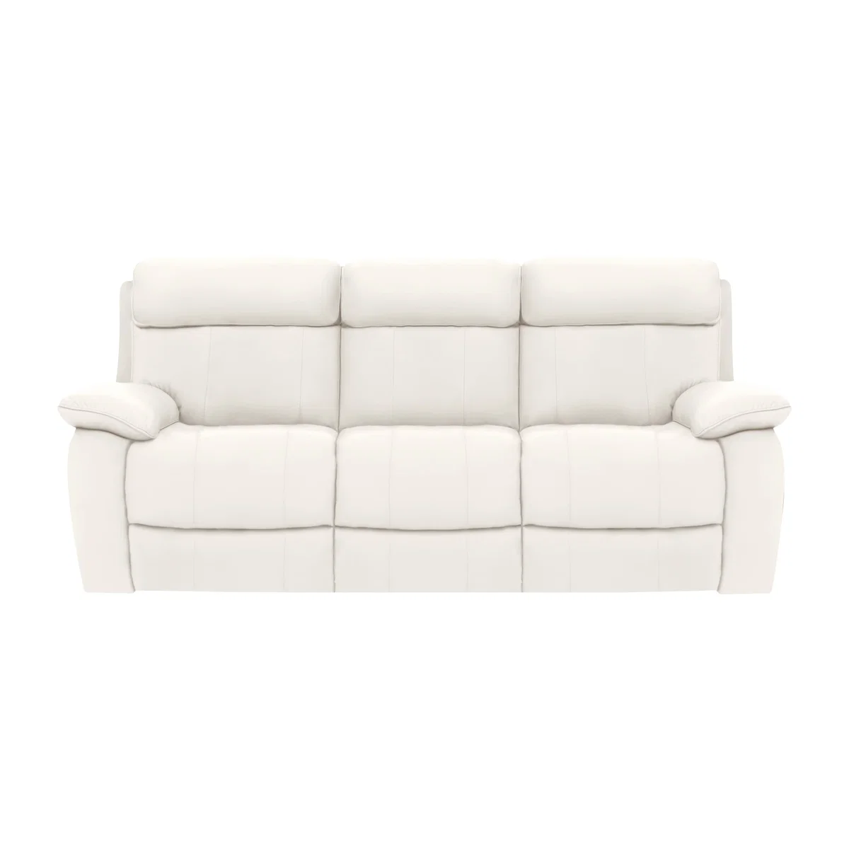 Moreno 3 Seater BV Leather Sofa with Power Recliner - BV Star White – image 1