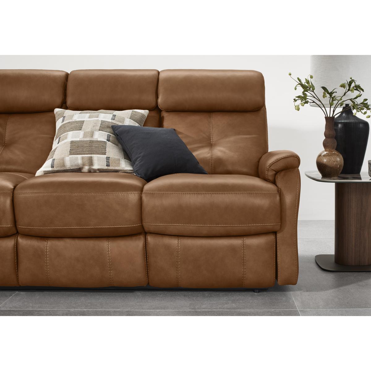 World of Leather - Compact Collection Titch Leather 3 Seater Sofa - Tobacco – image 4