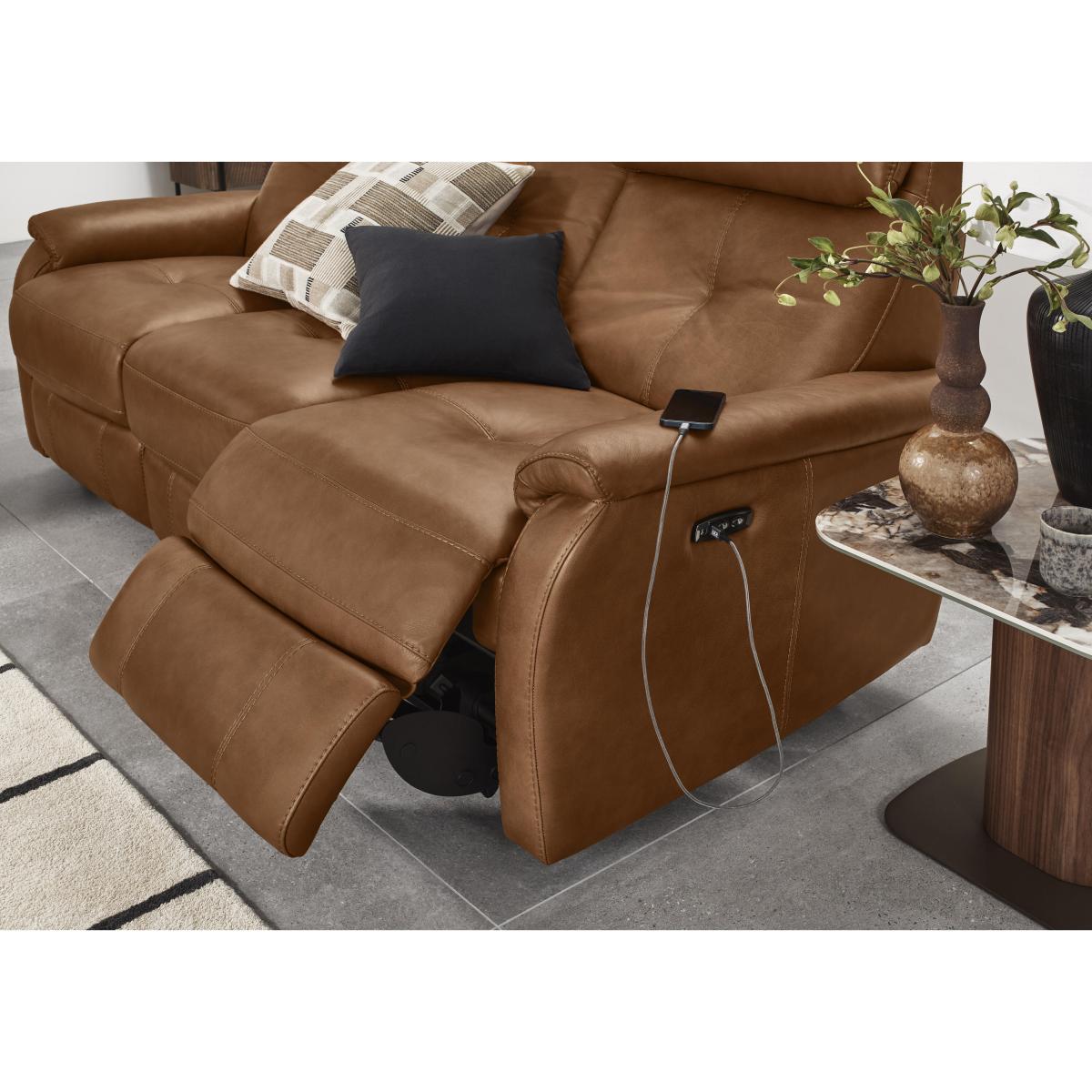 World of Leather - Compact Collection Titch Leather 3 Seater Sofa - Tobacco – image 7