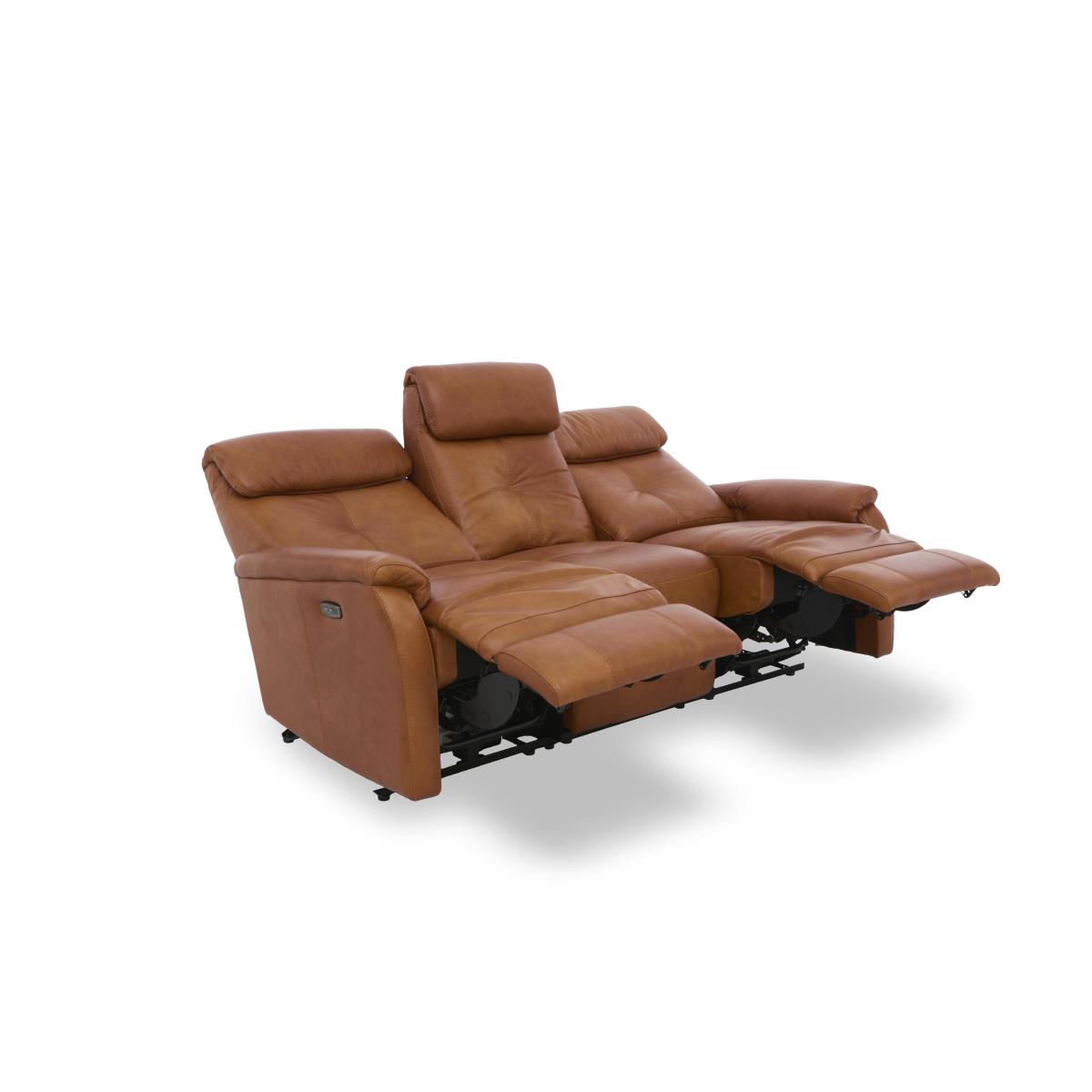World of Leather - Compact Collection Titch Leather 3 Seater Sofa - Tobacco – image 8