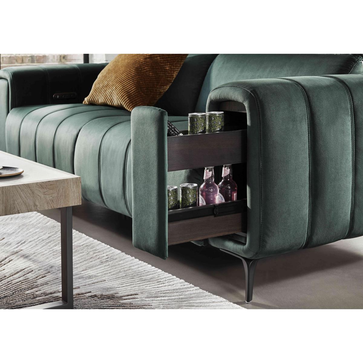 Elphaba Fabric 2 Seater Sofa with Storage Arms – image 4