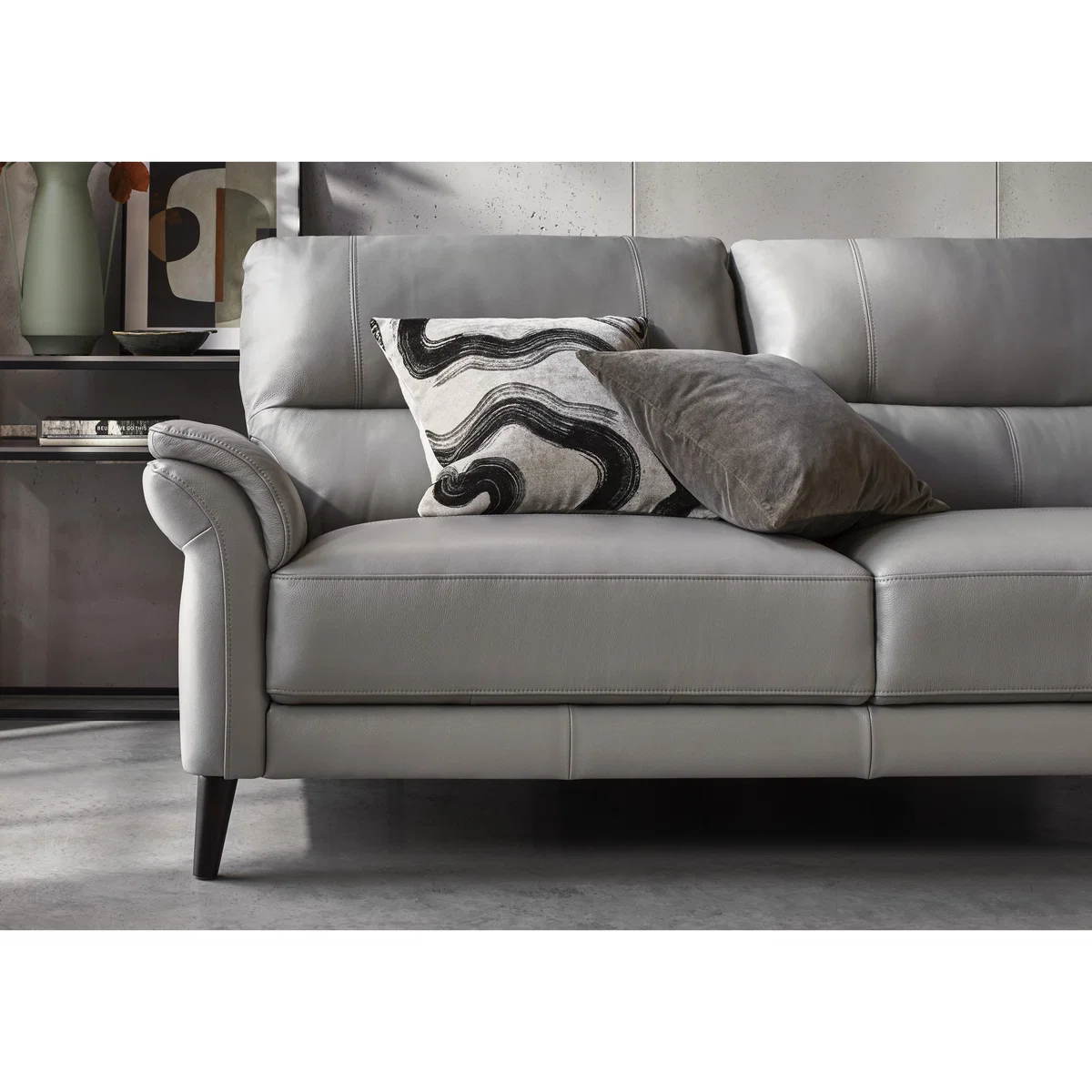 Winner 3 Seater Leather Sofa - Elephant – image 3