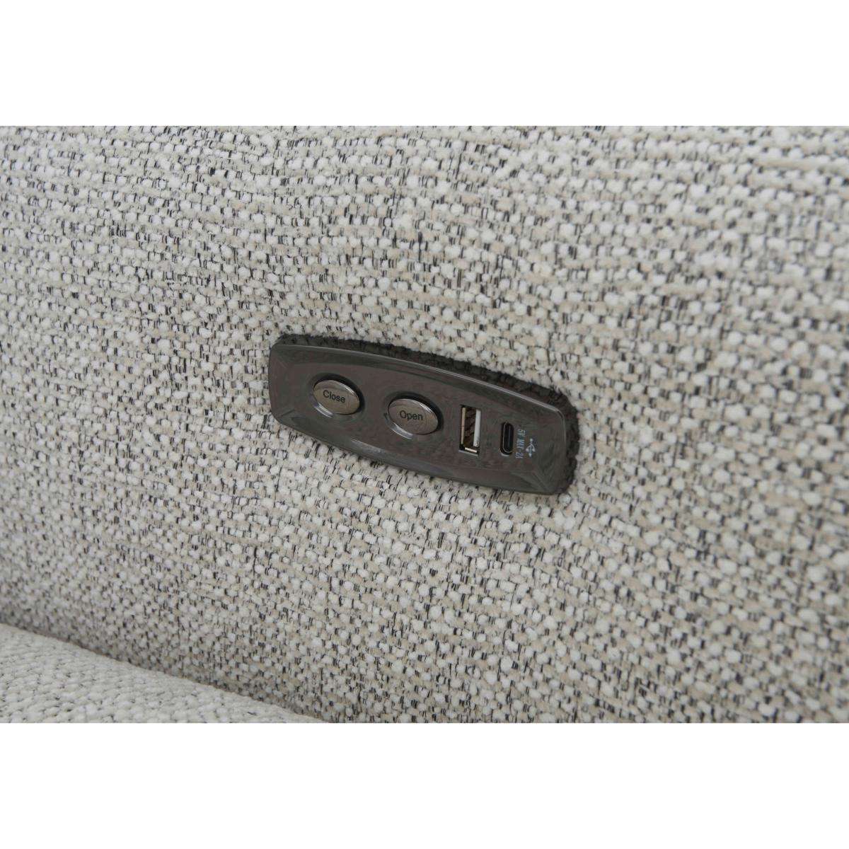 Nixon Fabric 3 Seater Sofa with Power Recliner - Navy – image 4