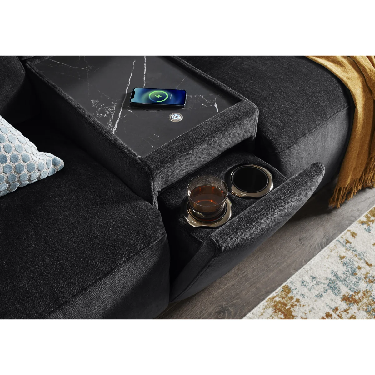 Dolomite 2 Seater Fabric Power Recliner Sofa with Power Headrests and Console - Sofas and Armchairs - In Time for Christmas – image 2