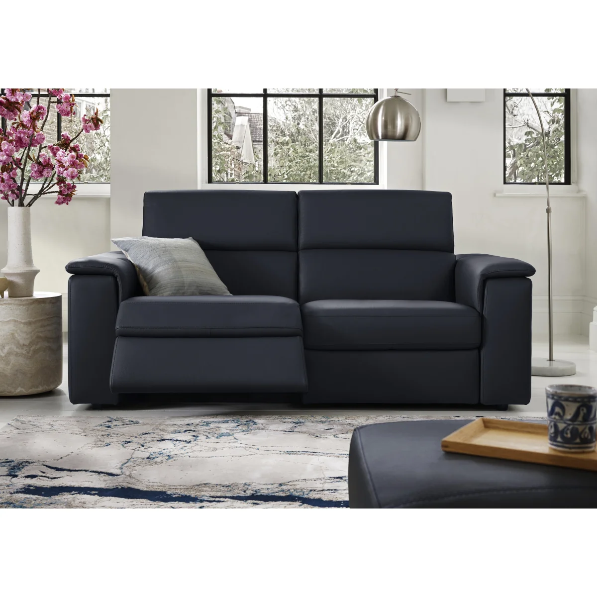 Nicoletti - Canto 2 Seater Leather Power Recliner Sofa with Power Headrests - Torello Bianco Puro – image 2