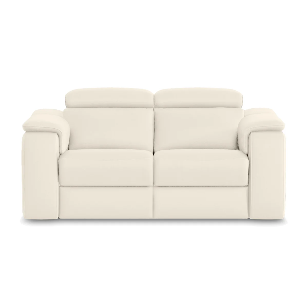 Nicoletti - Canto 2 Seater Leather Power Recliner Sofa with Power Headrests - Torello Bianco Puro – image 1