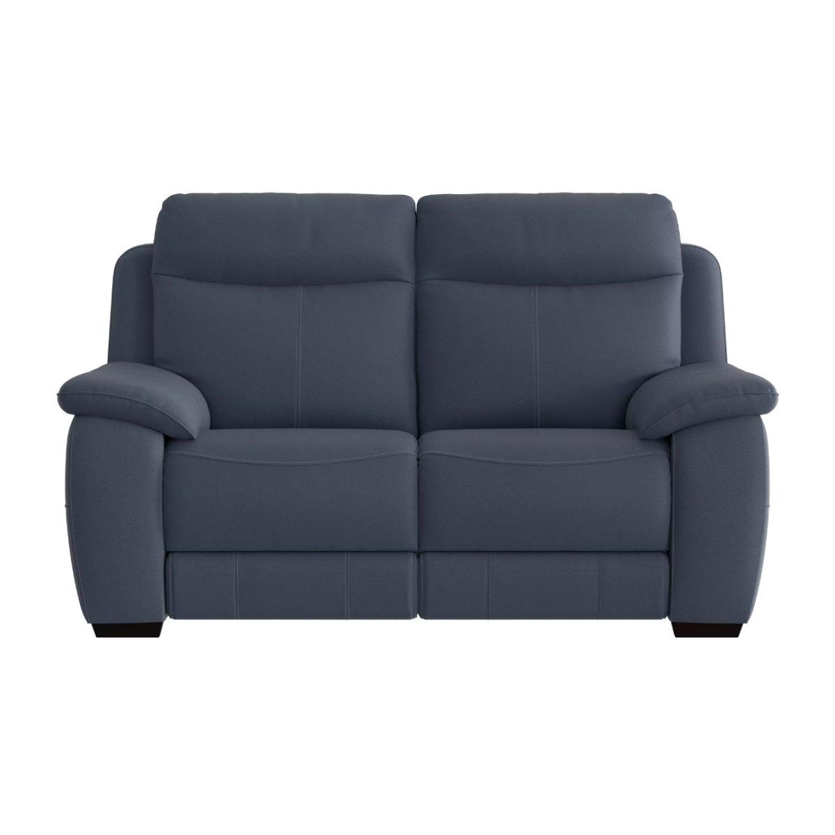 Starlight Express 2 Seater Leather Recliner Sofa with Power Headrests and Starlight Express Storage Chair Stool