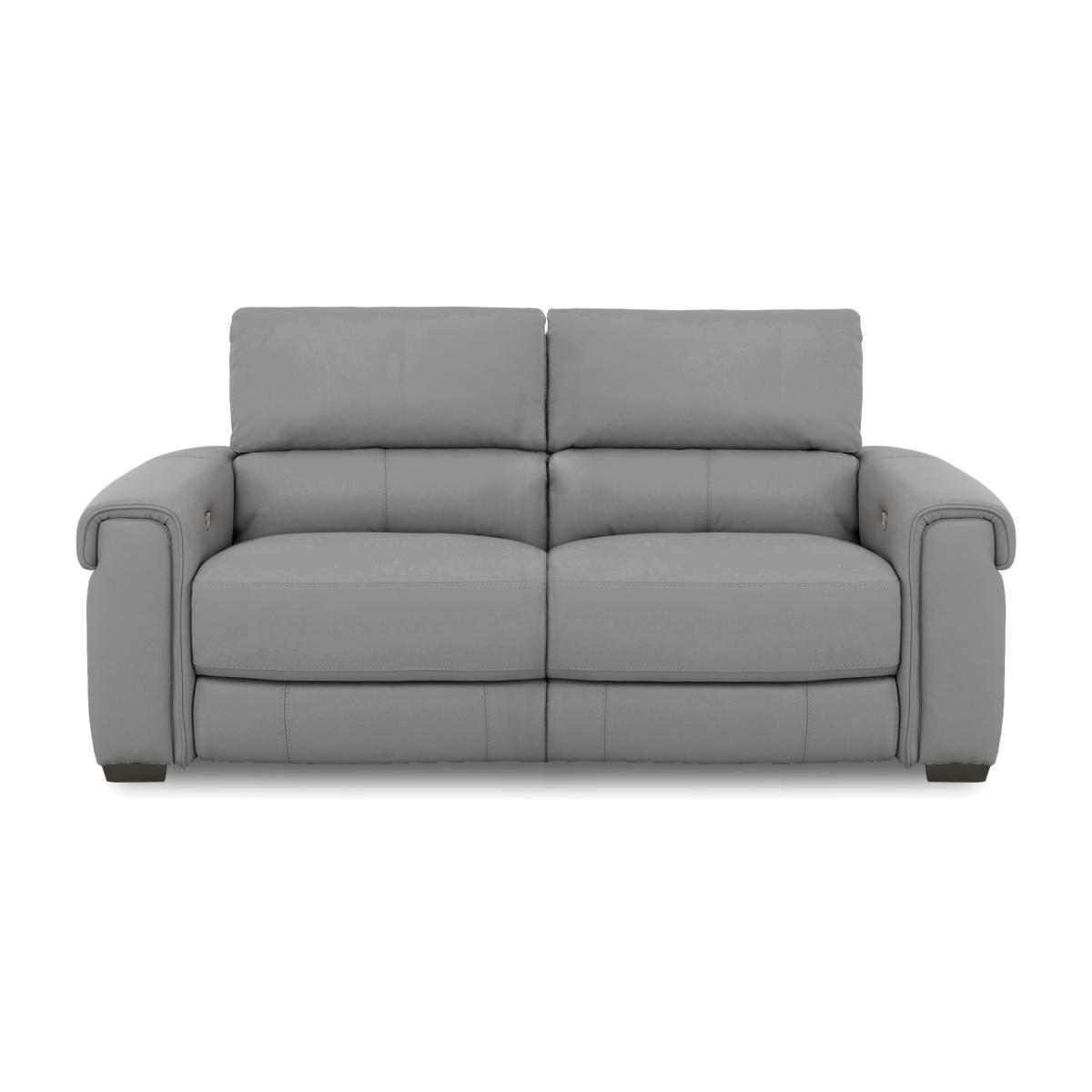 Nixon NC Leather 3 Seater Sofa with Power Recliner - Sleet – image 1